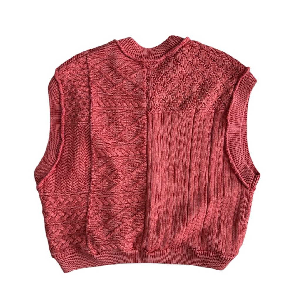 Free People Take The Plunge 100% Cotton Sweater Vest Size Small - Picture 2 of 4